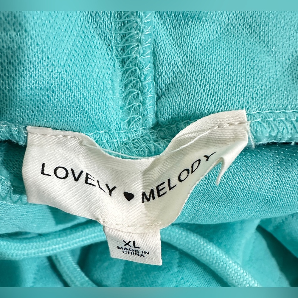 NEW never worn Lovely melody SZ XL Turquoise Quilted Women's Hoodie pant set - Picture 10 of 16